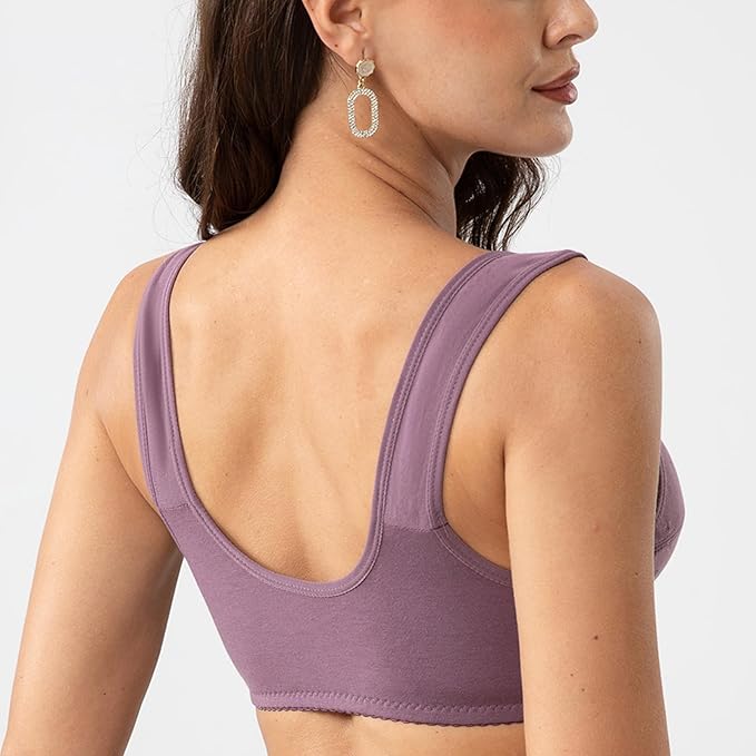 Front-Button Anti sagging Jersey Cotton Wireless Bra!